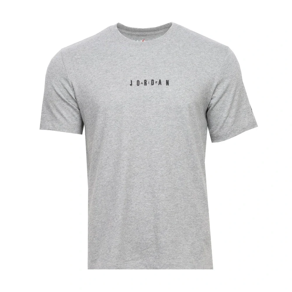 Jordan Air EMB T-Shirt Men's Grey DM3182-091 Short Sleeve L Cotton Crew Neck NWT